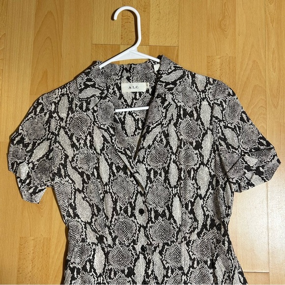 A.L.C. Clarkson Snake Print Silk Dress - Picture 14 of 16